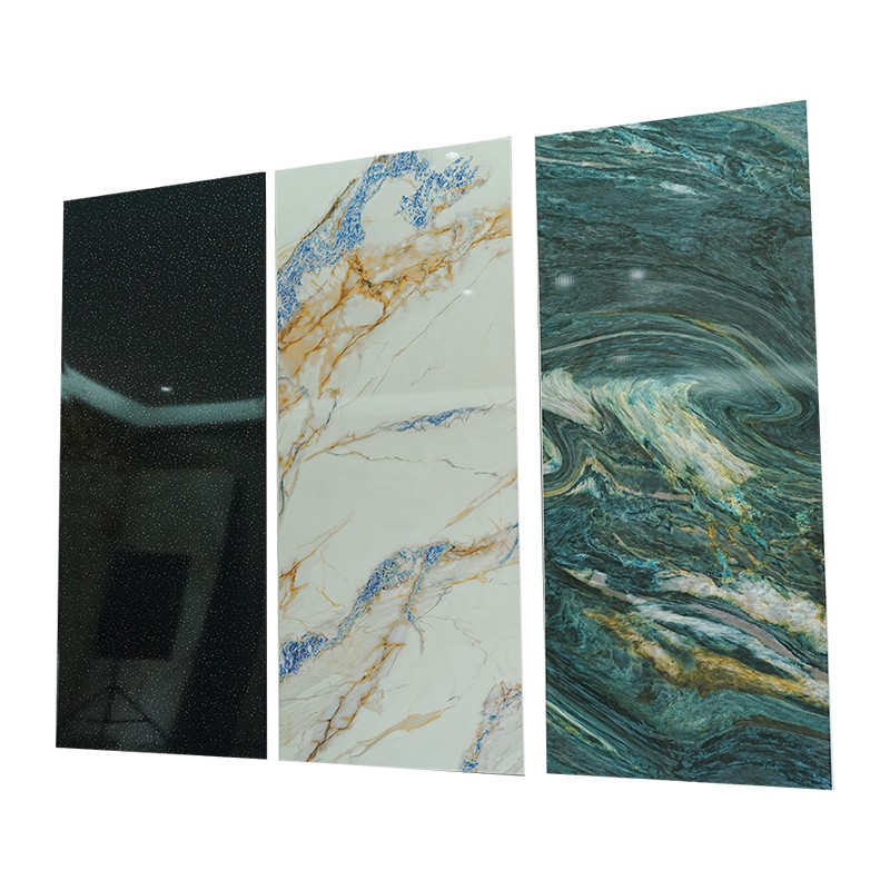 Waterproof Glossy Marble Effect Shower Board